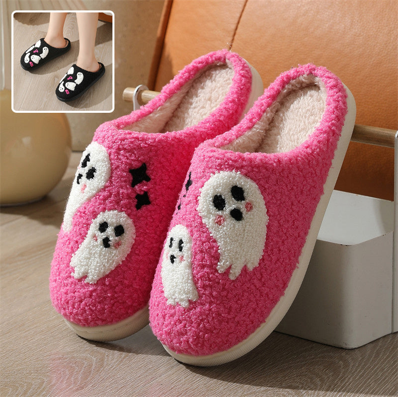 Halloween Cartoon Ghost Cotton Slippers For Women