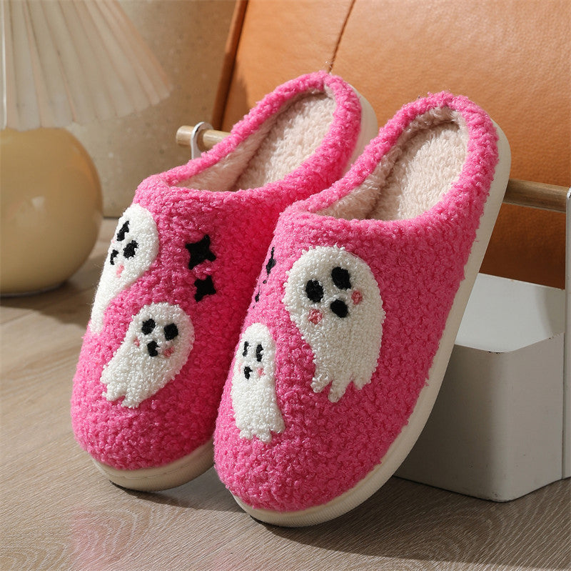 Halloween Cartoon Ghost Cotton Slippers For Women