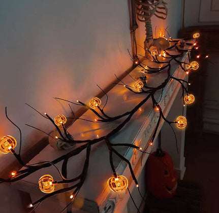 Halloween Rattan Lamp LED Artificial Tree Lights